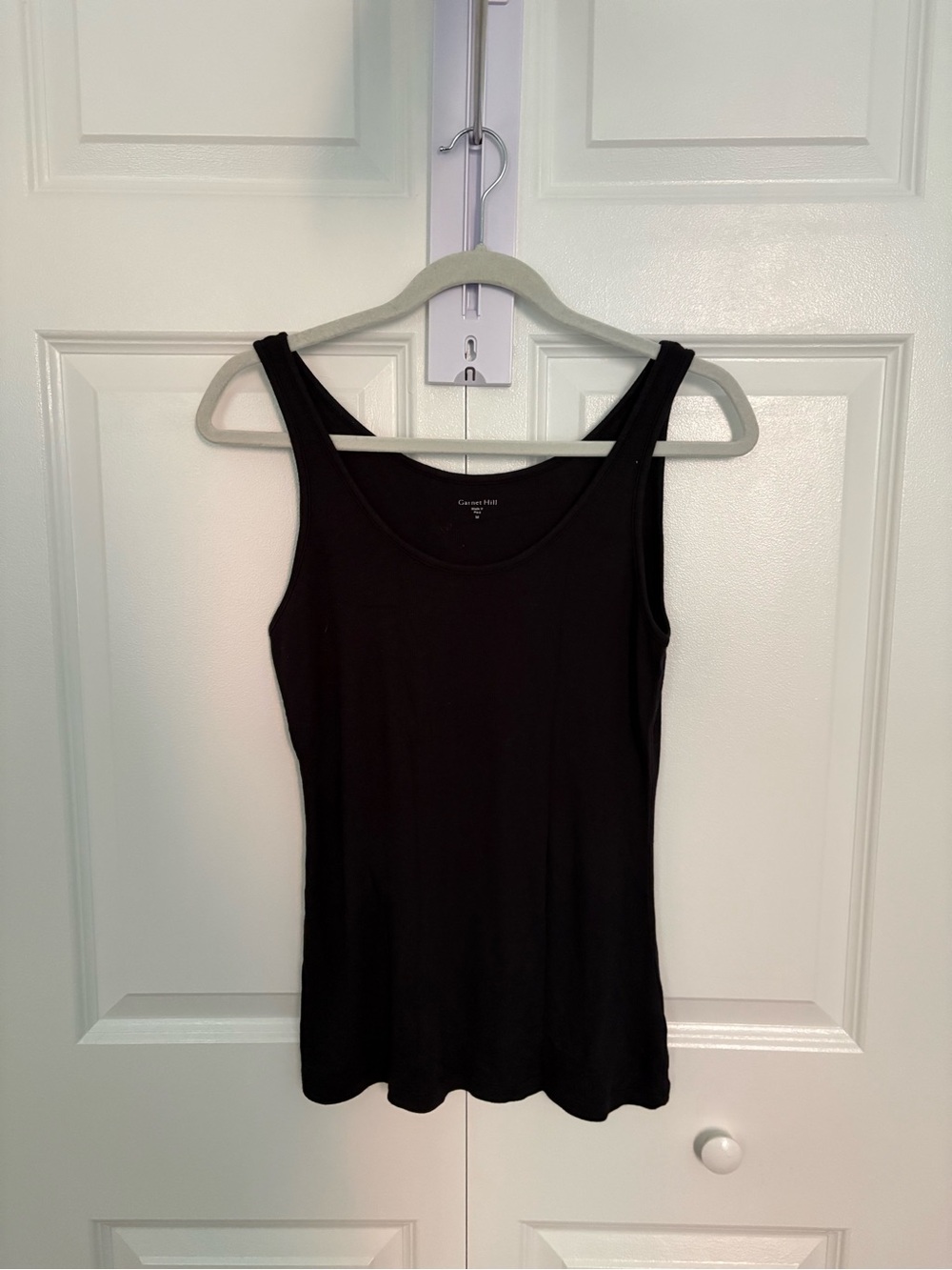 Garnet Hill Black Scoop Neck Tank Top